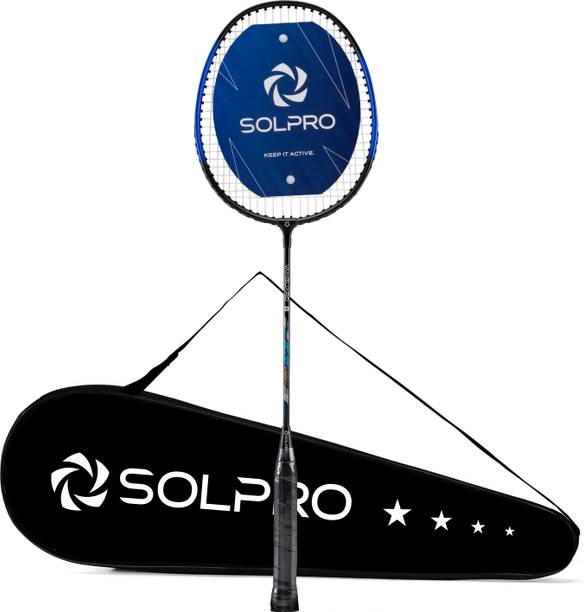 SOLPRO VANGUARD 8 Aluminium Badminton Racket with Full Cover Bag Black Strung Badminton Racquet