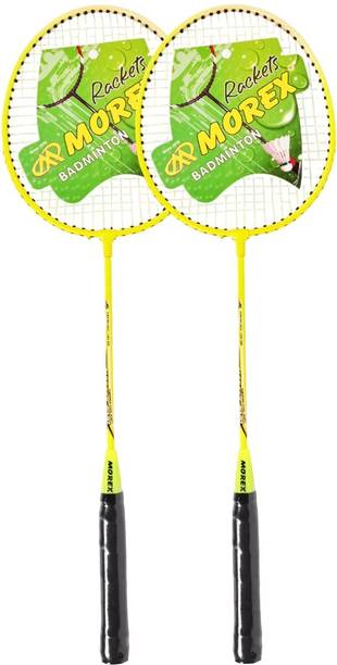 MOVEX Morex Badminton Racket [ Set of 2 ] with Full Cover Bag for Beginners & Adults Yellow Strung Badminton Racquet
