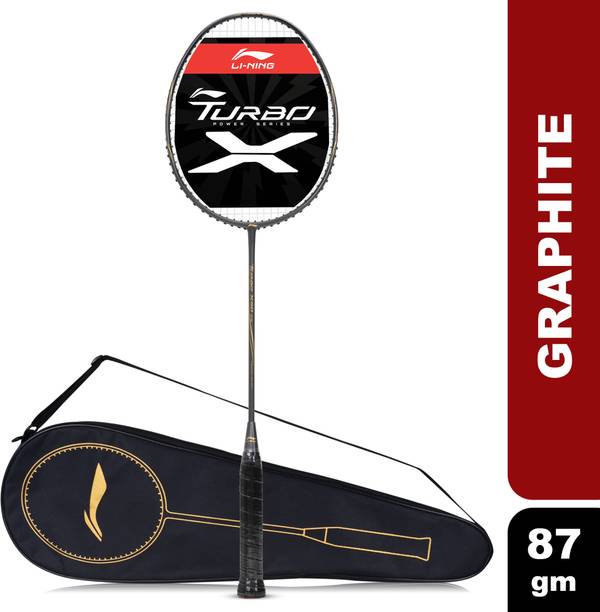 ली-निंग Turbo X 50 G5 Strung Badminton Racket (Black,Gold) काला, गोल्ड स्ट्रंग बैडमिंटन रैकेट