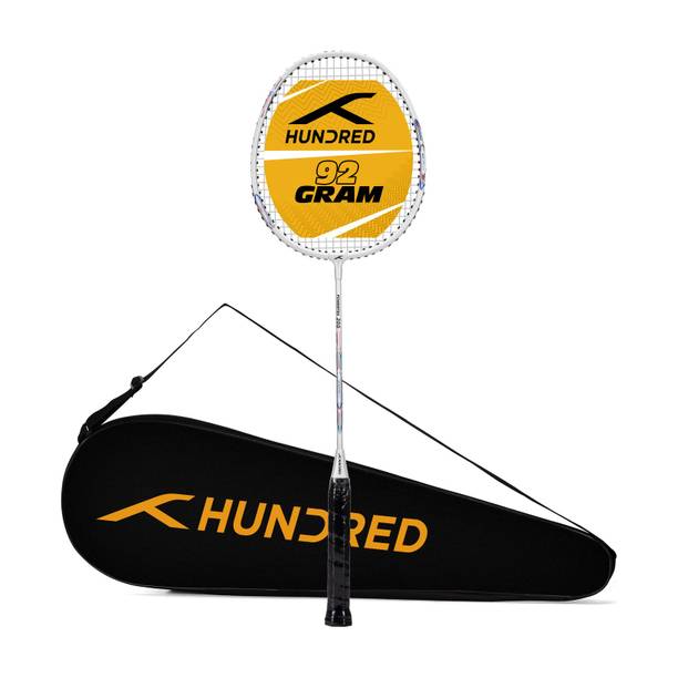 Hundred POWERTEK 200 White Strung Badminton Racquet