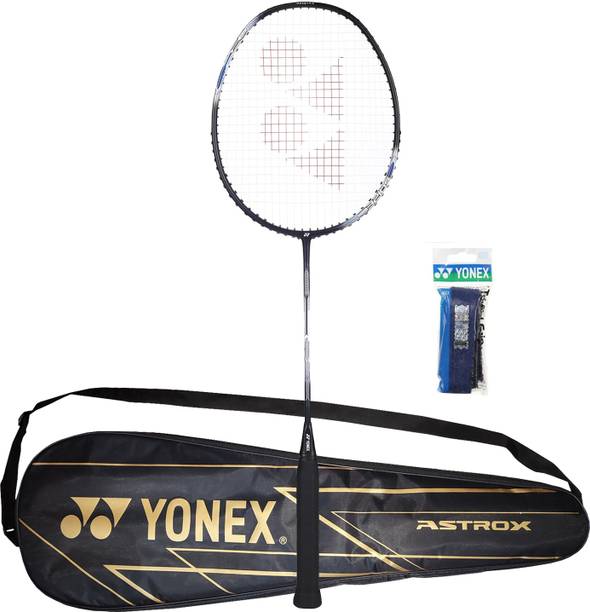 YONEX Combo of 2, 1 Astrox Attack 9 Badminton Racket, 1 Towel Grip Black Strung Badminton Racquet