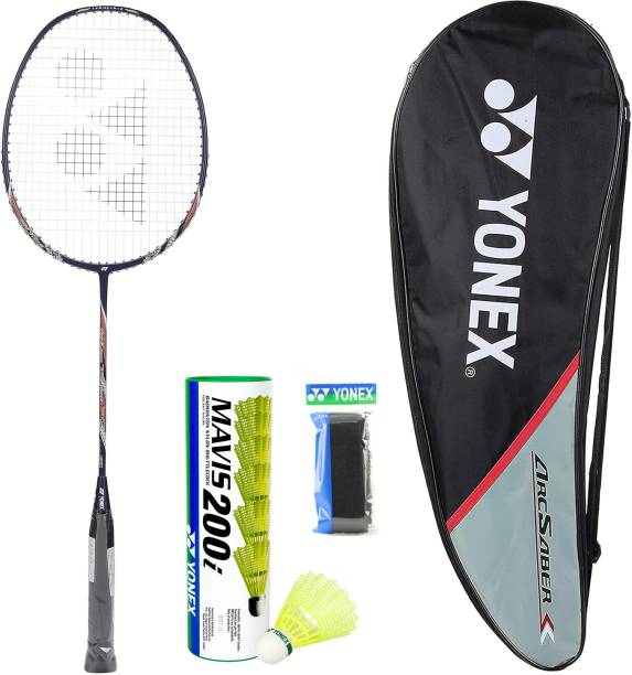 YONEX Arcsaber 73 Light Badminton Racket with Mavis 200i Shuttle And Towel Grip Blue Strung Badminton Racquet