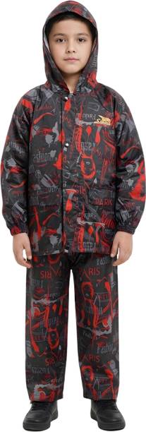 Graphic Print Boys Rain Suit