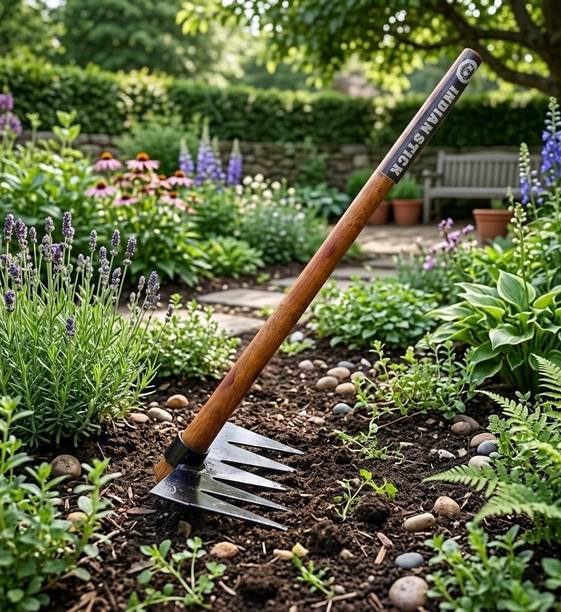 JCT AGRICO 5 teeth iron steel cultivating garden tool for home Garden rake