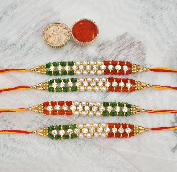 Vibhima Trunkbox Designer grnrd4_rakhi Mauli Thread Rakhi, Chawal Roli Pack  Set