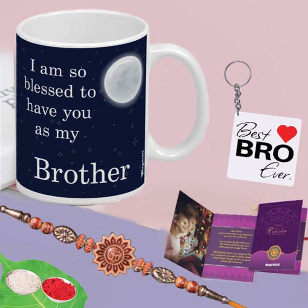 Wagwan Designer 20RKH-D-20MG468 Plastic (PVC) Chawal Roli Pack, Rakhi, Mug  Set