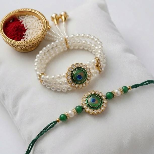 UNNATI JEWEL Bhaiya Bhabhi Rakhi06 Assorted Rakhi Set