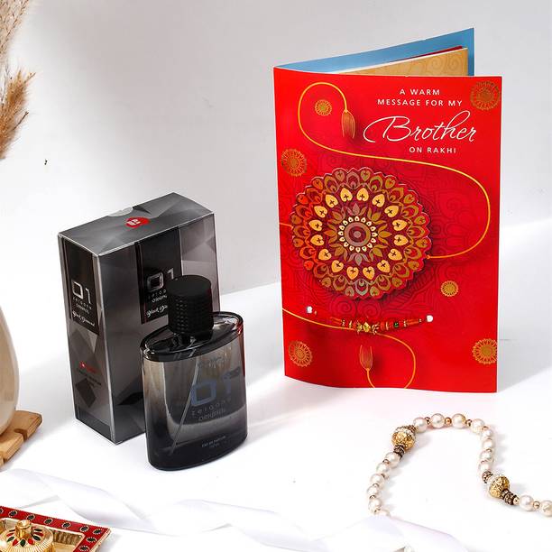 ARCHIES Thread Personalised Rakhi Greeting Card with Black Diamond Perfume Assorted Rakhi, Perfume  Set