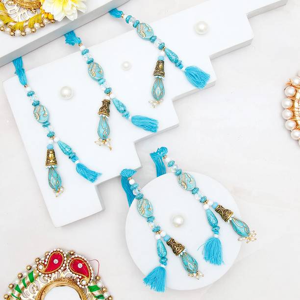 Thread Pack Of 5 Ocean Empress Lumba Rakhi With Greeting Card Assorted Rakhi, Greeting Card, Chawal Roli Pack Set by ARCHIES