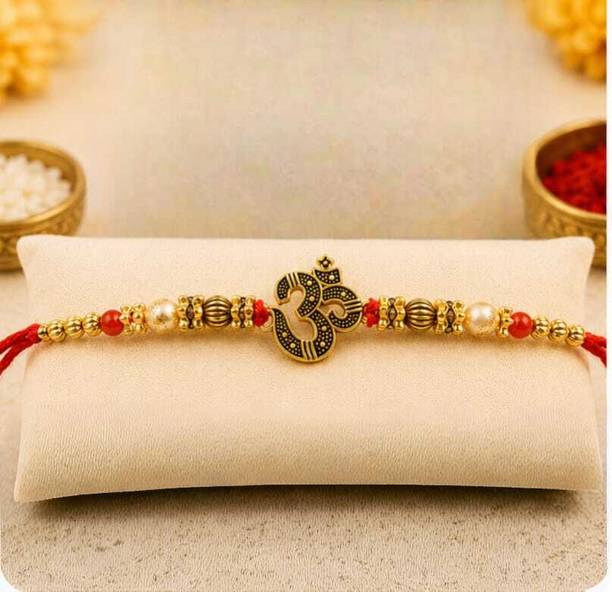 seasonal Religious Rakhi-4 Plastic (PVC), Gold Finish Rakhi  Set