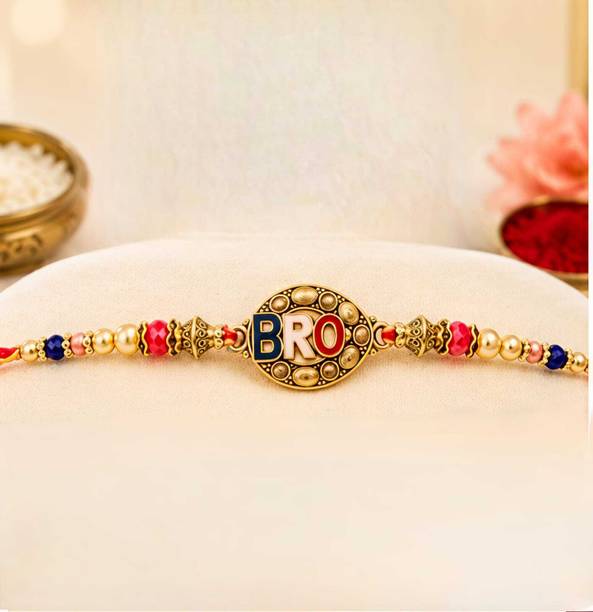 seasonal Bracelet Rakhi-3 Plastic (PVC), Gold Finish Rakhi  Set