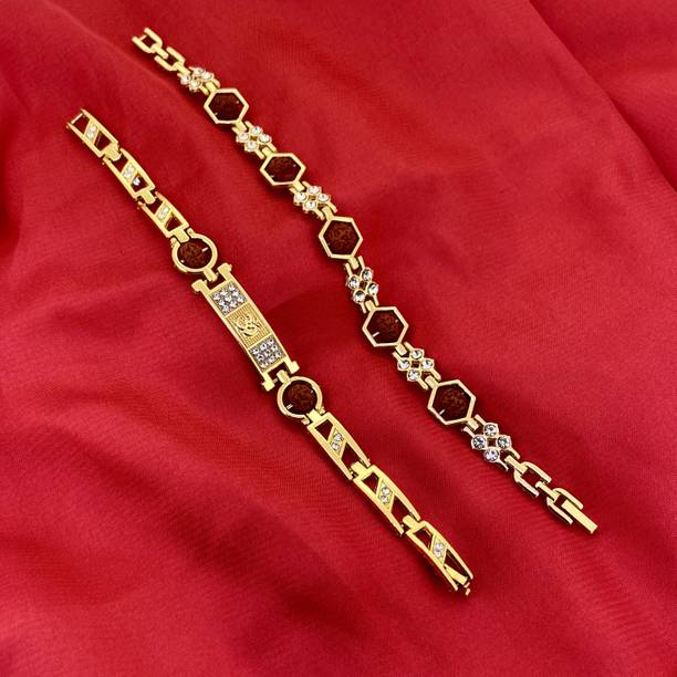 Devora Bracelet FST33 Gold Finish Rakhi  Set
