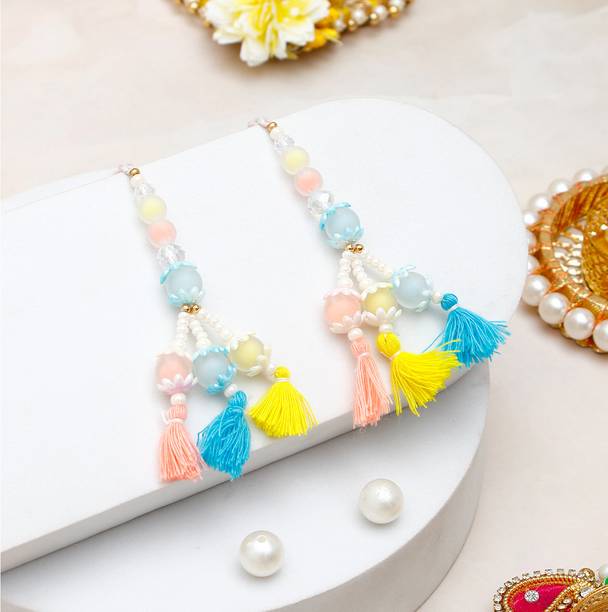Lumba Whimsical Lumba Designer Bhabhi Rakhi Set With Rakhi Greeting Card Assorted Rakhi, Greeting Card, Chawal Roli Pack Set by ARCHIES