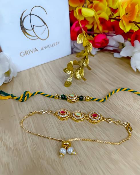 griva fashion Religious GRIVA FASHION-RAKHI001 Mauli Thread Rakhi  Set
