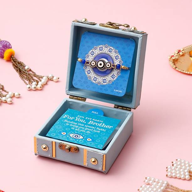 ARCHIES Thread Blue Evil Eye Protection Rakhi Treasure Box Assorted Rakhi  Set