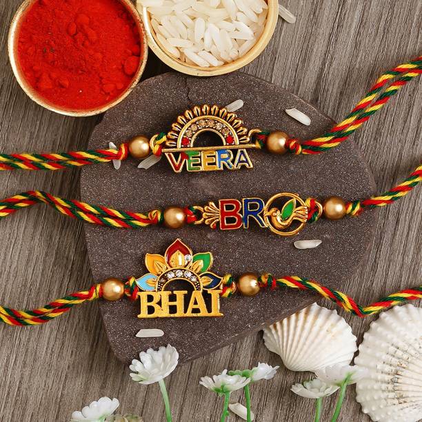 Vibhima Trunkbox Designer ANIL ( pack 3 ) 04. Assorted Rakhi  Set