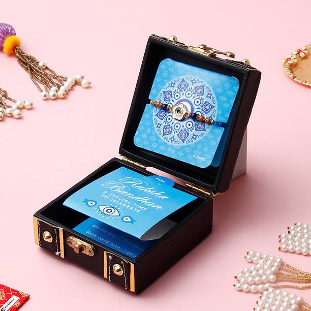 ARCHIES Thread Midnight Floral Evil Eye Rakhi Treasure Box Assorted Rakhi Set