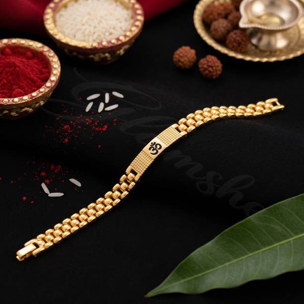 Glamshe Bracelet RA12 Gold Rakhi  Set