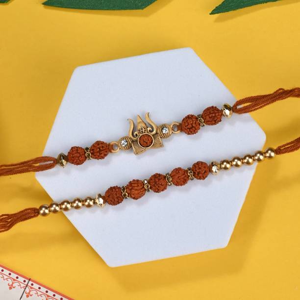 The Stone Aisle Rudraksh Rakhi Assorted Rakhi  Set