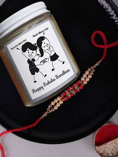 INAA Thread 0012 Mauli Thread Rakhi, Candle Set