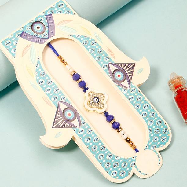 Thread Premium Evil Eye Clover Designer Rakhi for Brother with Rakhi Greeting Card Assorted Rakhi, Greeting Card Set by ARCHIES