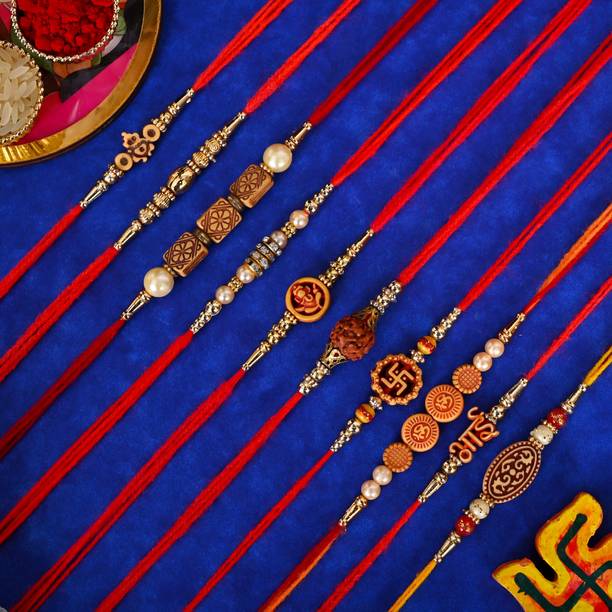 Poorak Religious RK24_MB_PAK_10_J6 Assorted Rakhi  Set