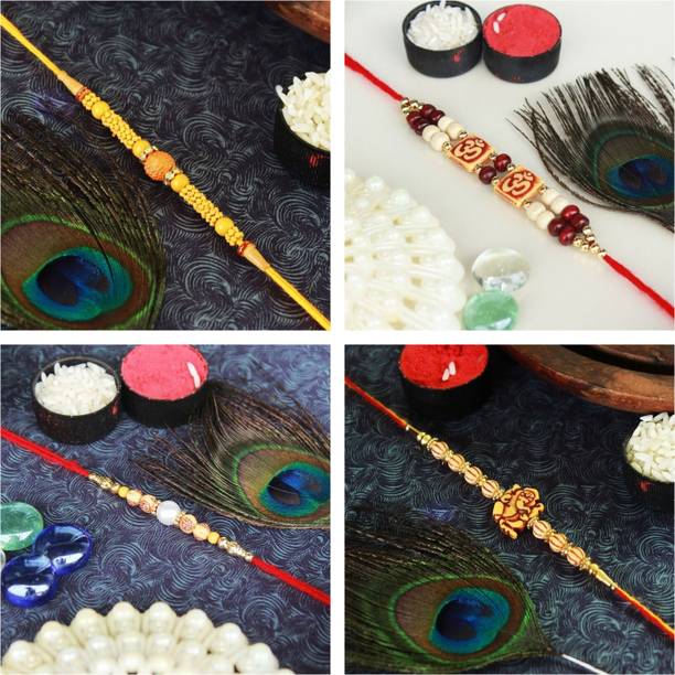 Designer Premium Rakhi Design 1306 Mauli Thread Rakhi by yogi