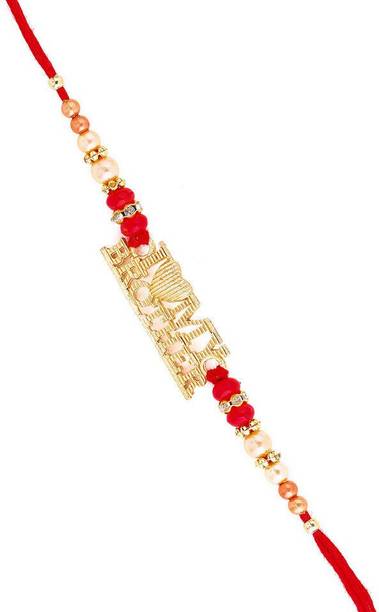 Dcrab Designer A4_Unique_PKS.271 Gold Finish Rakhi, Chawal Roli Pack  Set