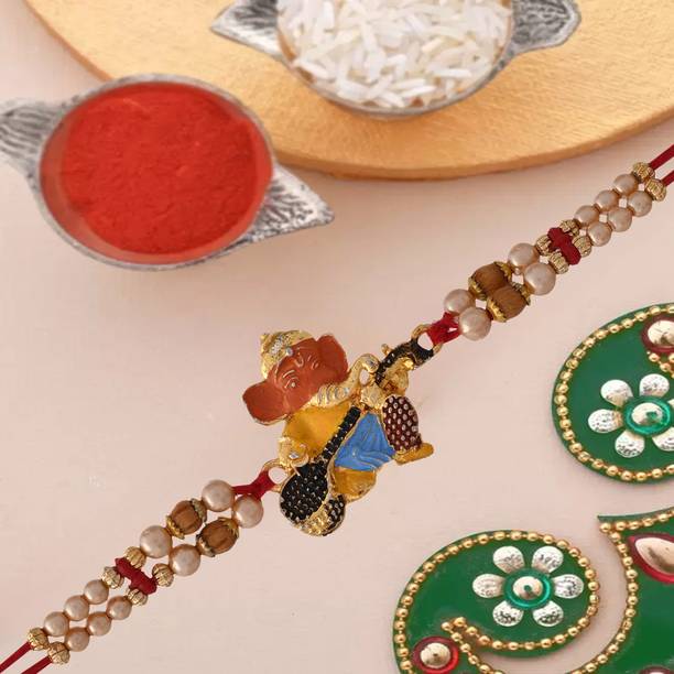Happy Arts Designer Ganeshrakhi001multi Assorted Chawal Roli Pack  Set