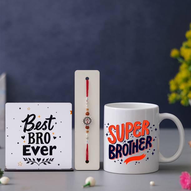Rakhi Nation Thread HM1-Mug-10-F5 Assorted Rakhi, Mug, Mobile Stand  Set