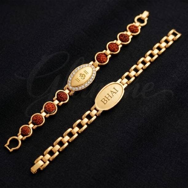 Glamshe Bracelet RA30 Gold Rakhi  Set