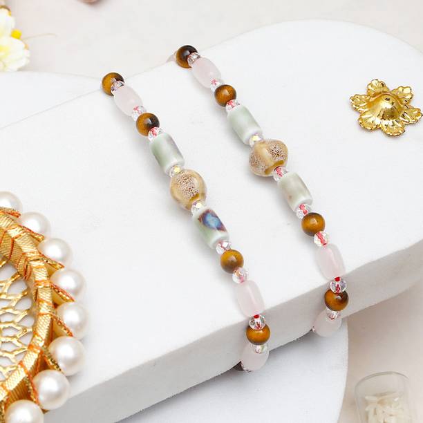 Thread Forest Guardian Adjustable Bracelet Rakhi Set With Rakhi Greeting Card Assorted Rakhi, Greeting Card, Chawal Roli Pack Set by ARCHIES
