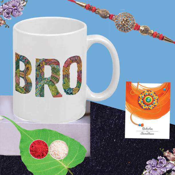 Wagwan Designer 20RKH-F-20MG433 Plastic (PVC) Chawal Roli Pack, Rakhi, Mug  Set