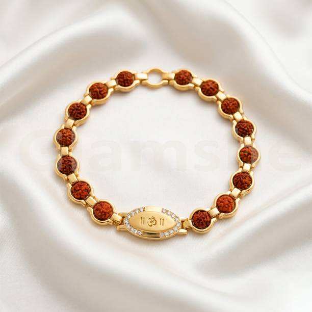Glamshe Rudraksh RA4 Gold Rakhi  Set