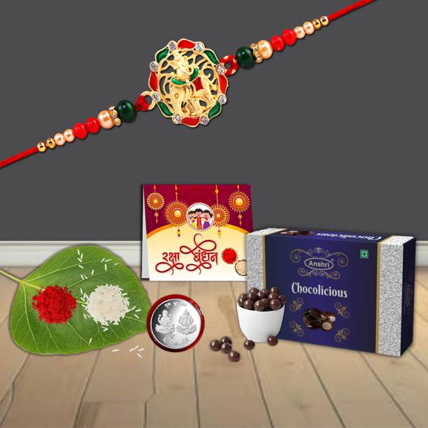 MEGHARSH Bhaiya Bhabhi r0010 Assorted Bracelet, Rakhi, Chawal Roli Pack Set