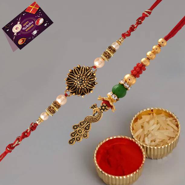 Dilurban Bhaiya Bhabhi LB23ANTIC17 Gold Finish Chawal Roli Pack  Set