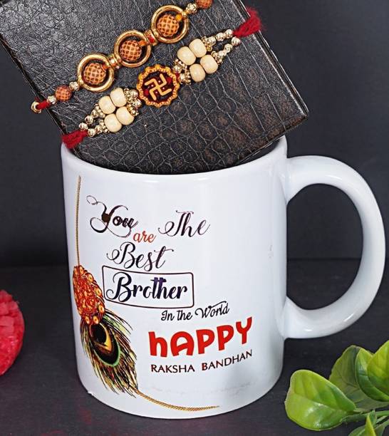 The Youth Fashion Designer 1 Mug With 2pcs Rakhi| Rakhi Gift For Brother| Rakhi with mug Combo Set| Mauli Thread Rakhi, Mug  Set