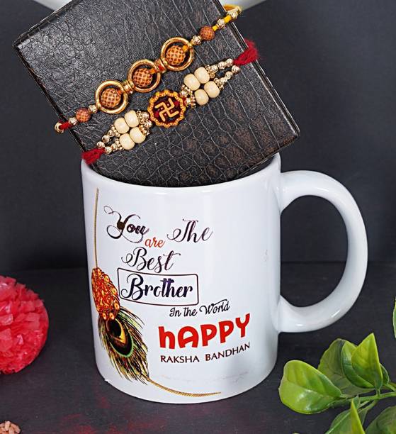 बन्ना आर्ट रिलीजियस Rakhi with Mug| Bhai Rakhi | Fancy Rakhi | Designer Rakhi|4013 मौली थ्रेड सेट