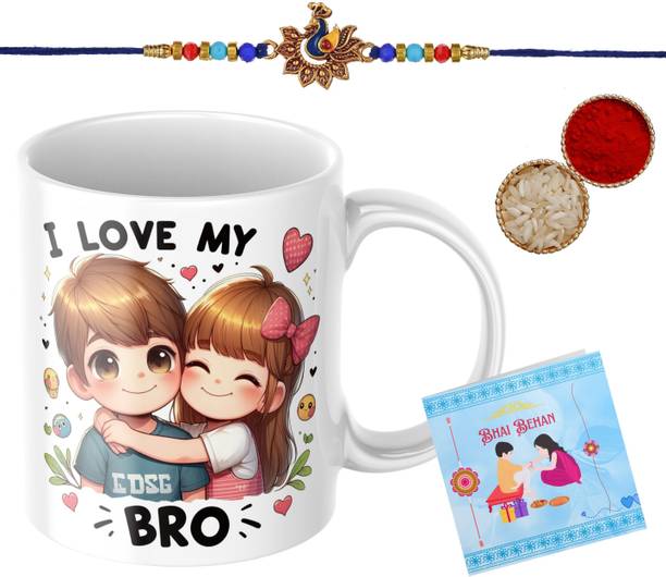 YAYAATI Rakhi with mug _ _PS106_PS1707 Assorted Rakhi, Mug, Greeting Card, Chawal Roli Pack  Set