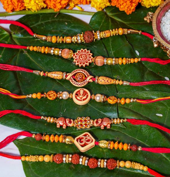 carrydreams Designer RAKHISEVEN-COMBO-1 Assorted Rakhi  Set