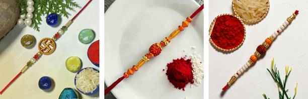 INDICRAFTS Designer Premium crafted Rakhi Set _2815 Mauli Thread Rakhi  Set