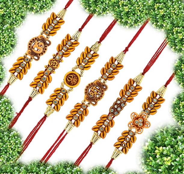 मितांश डिजाइनर 9105-Rakhi मौली थ्रेड  सेट