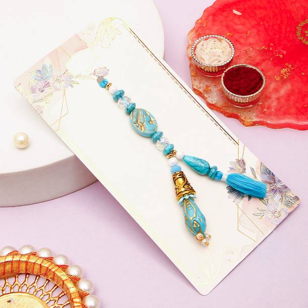 Thread Lumba Rakhi Designer Bhabhi Rakhi with Rakhi Greeting Card Assorted Rakhi, Greeting Card Set by ARCHIES