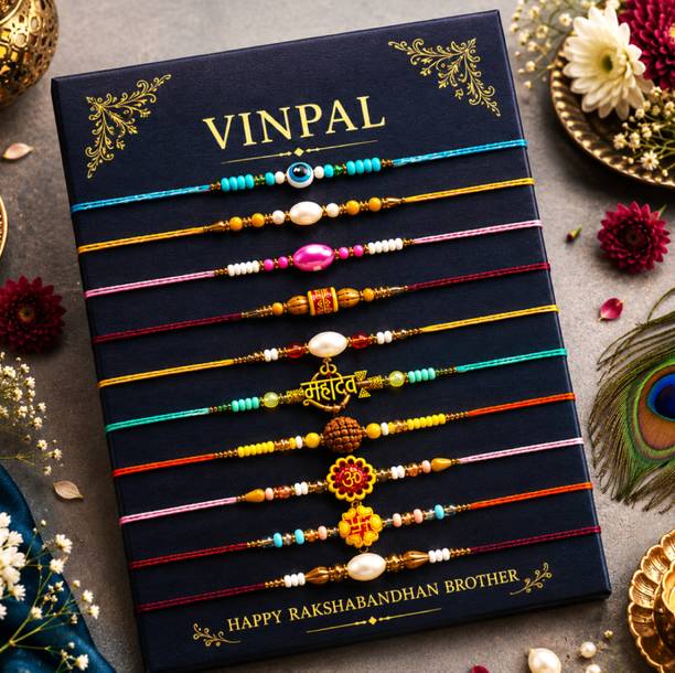 Vinpal Designer Rakhi Set for Brothers Mauli Thread Rakhi  Set