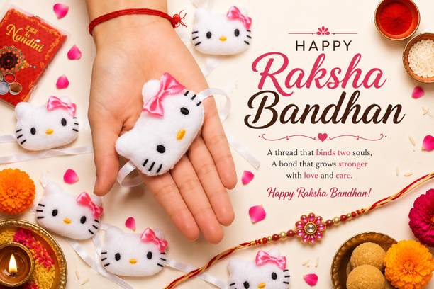 aaaestheticcart Kids Kids cute Rakhi Mauli Thread Diya Set