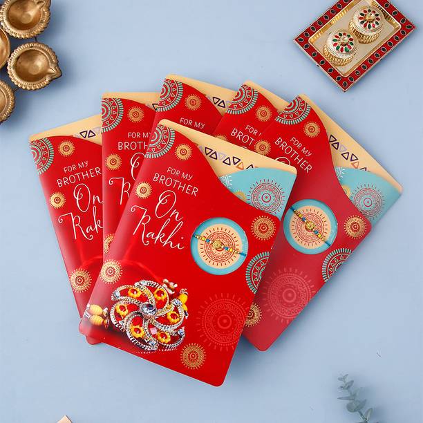 ARCHIES Thread Heartwarming Raksha Bandhan Greeting Card With Envelope Assorted Rakhi  Set