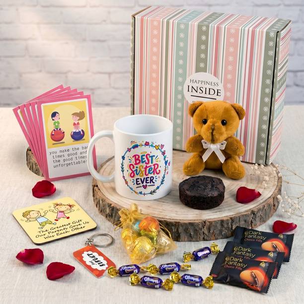 Sister Hamper For Rakhi - Gift for Rakhi, Rakshabandhan, Gift for Sis Assorted Envelope, Greeting Card, Key Ring Set by Exciting Lives