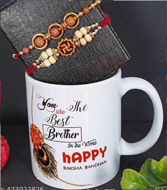 Banna Art Religious Rakhi With Mug for Bhai| Bhai Rakhi | Fancy Rakhi | Designer Rakhi| Mauli Thread Rakhi, Mug Set