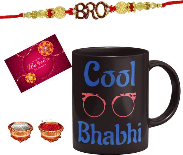 Clinkz Designer RAKHI FOR BROTHER WITH MUG 803 Assorted Mug Set