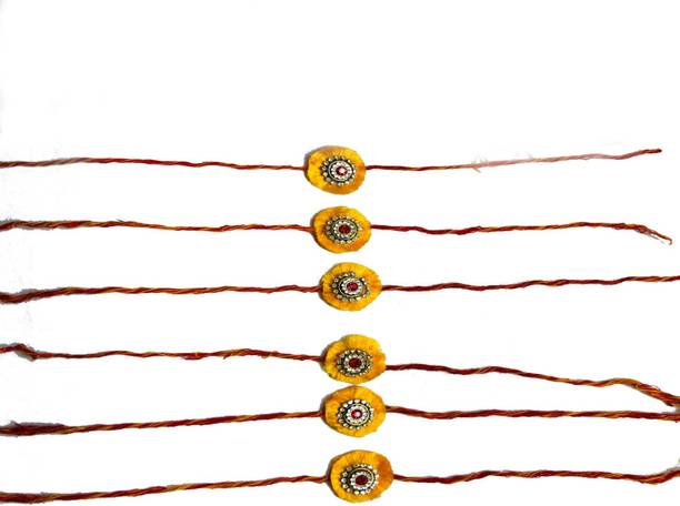 golden twilight Thread 6 PCS COTTON NAAL HANDMADE MOLI RAKHI Mauli Thread Rakhi  Set